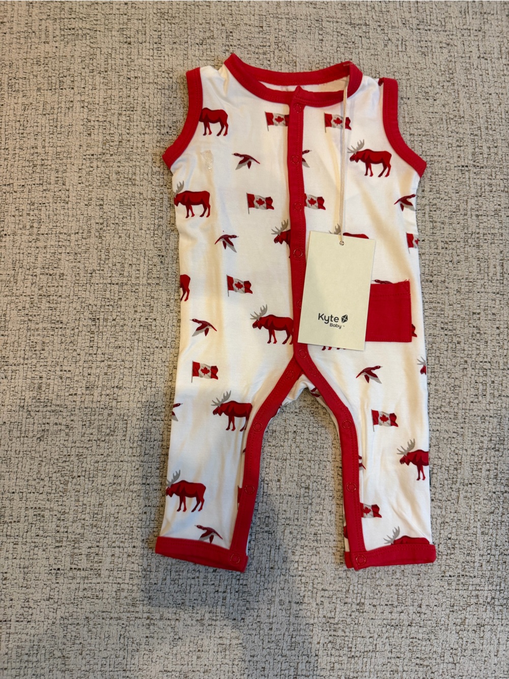 Kyte BABY One-Piece with Red Moose & Canada Flag